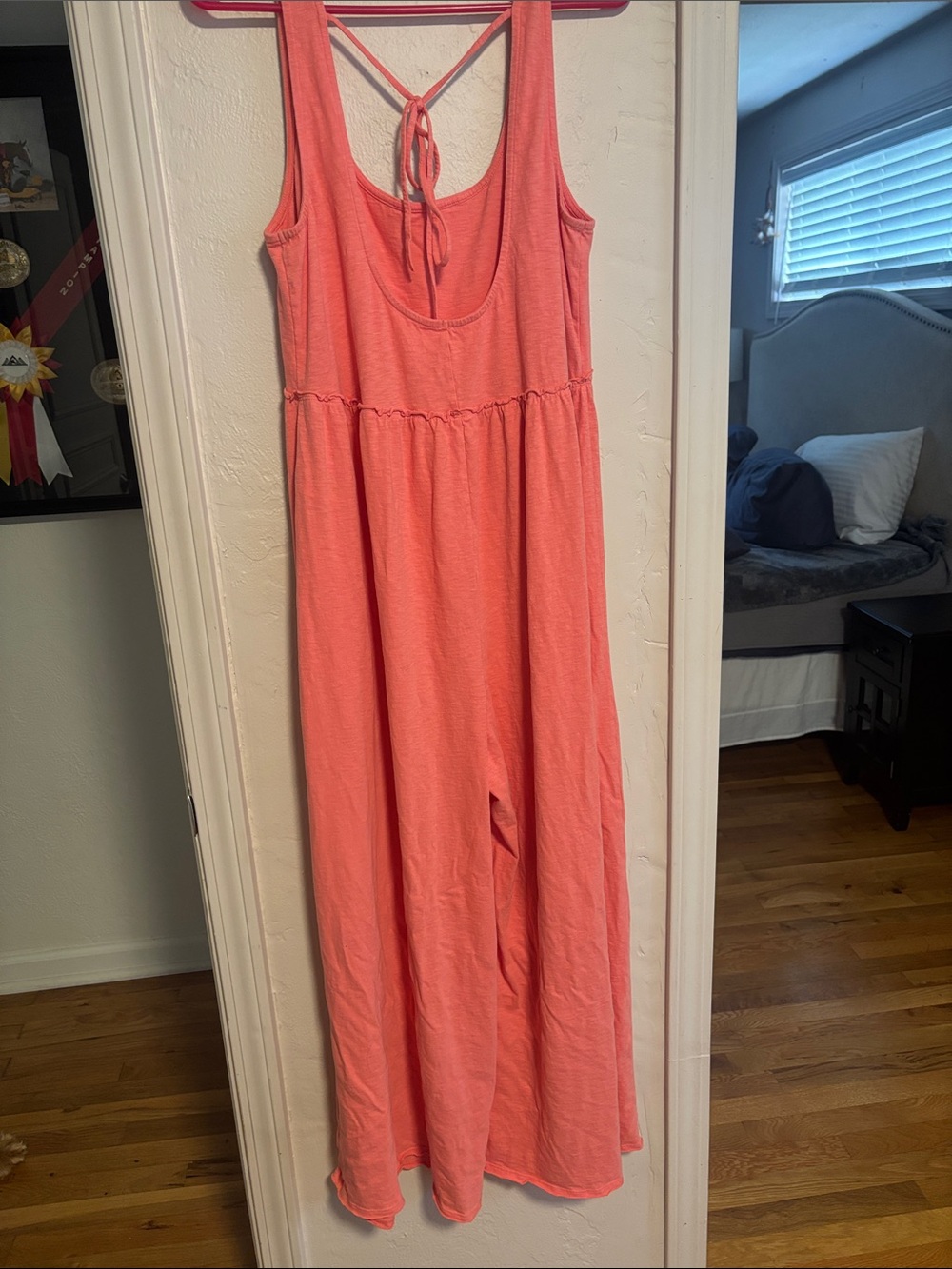 American Eagle Outfitters Coral Pink Maxi Jumpsuit Romper - Picture 3 of 4